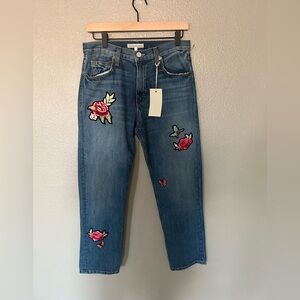 NWT Joie Blue Ankle Cropped Jeans with Vintage Wash